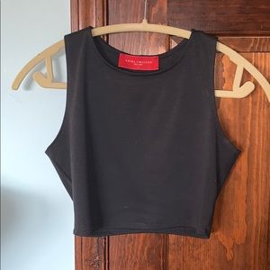 AKIRA- Gray high neck crop top